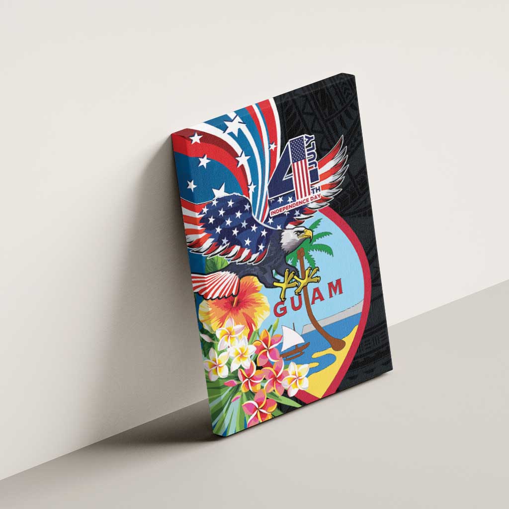 Guam Fourth of July Canvas Wall Art Tropical Flowers