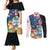 Personalized Guam Fourth of July Couples Matching Mermaid Dress and Long Sleeve Button Shirt Tropical Flowers