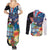 Personalized Guam Fourth of July Couples Matching Summer Maxi Dress and Long Sleeve Button Shirt Tropical Flowers