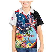 Personalized Guam Fourth of July Family Matching Mermaid Dress and Hawaiian Shirt Tropical Flowers