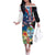 Personalized Guam Fourth of July Family Matching Off The Shoulder Long Sleeve Dress and Hawaiian Shirt Tropical Flowers