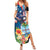 Personalized Guam Fourth of July Family Matching Summer Maxi Dress and Hawaiian Shirt Tropical Flowers