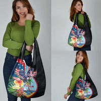 Guam Fourth of July Grocery Bag Tropical Flowers