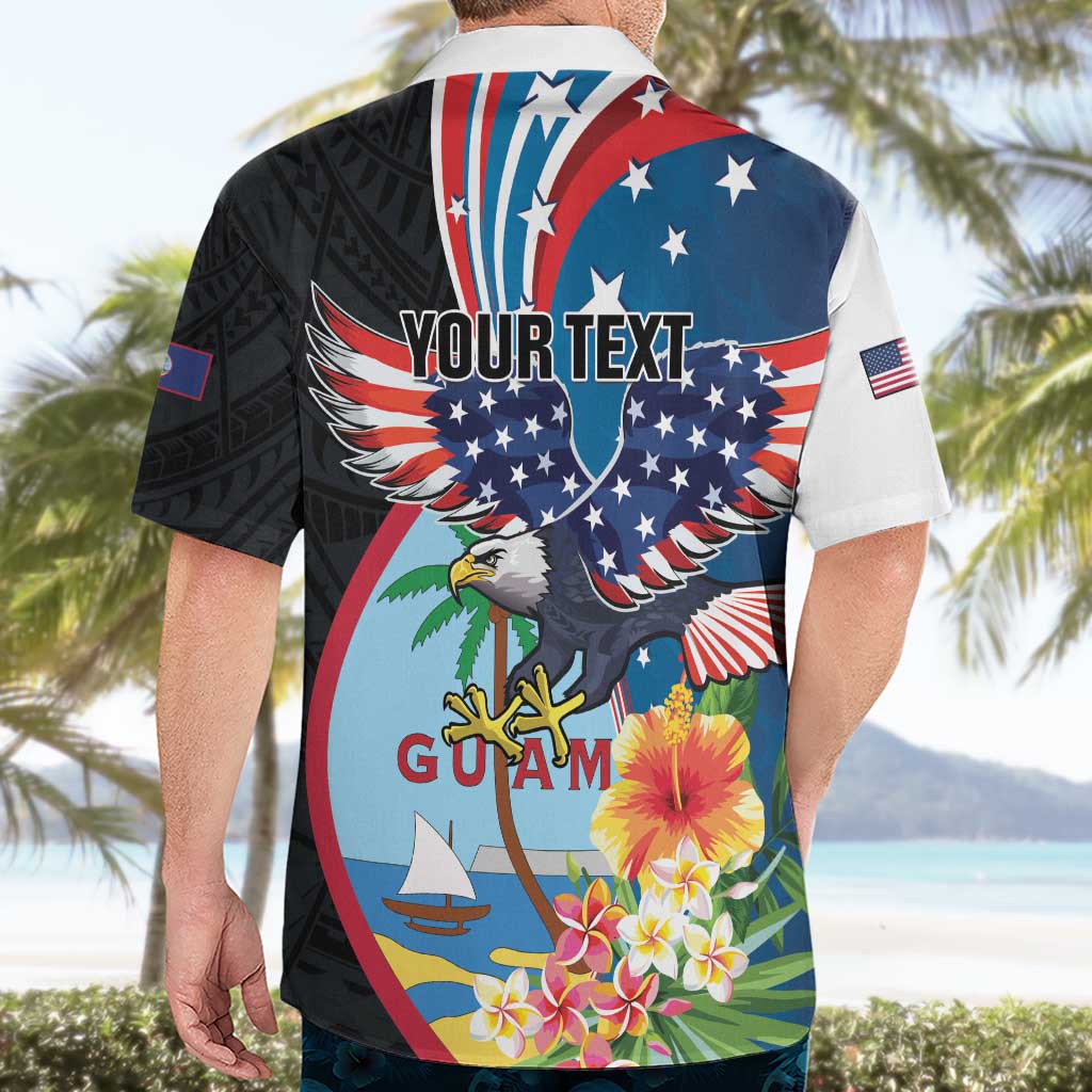 Personalized Guam Fourth of July Hawaiian Shirt Tropical Flowers