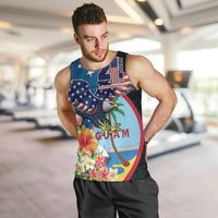 Personalized Guam Fourth of July Men Tank Top Tropical Flowers