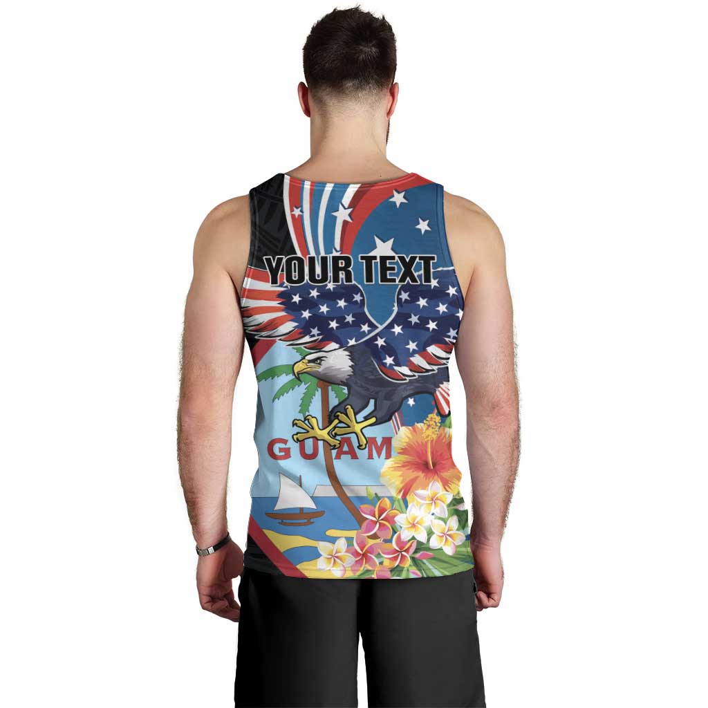 Personalized Guam Fourth of July Men Tank Top Tropical Flowers