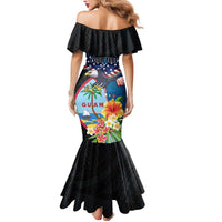 Personalized Guam Fourth of July Mermaid Dress Tropical Flowers