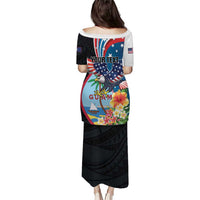 Personalized Guam Fourth of July Puletasi Tropical Flowers