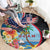 Guam Fourth of July Round Carpet Tropical Flowers