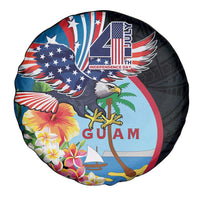 Guam Fourth of July Spare Tire Cover Tropical Flowers