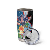 Personalized Guam Fourth of July Tumbler Cup Tropical Flowers