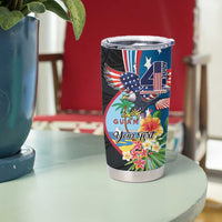 Personalized Guam Fourth of July Tumbler Cup Tropical Flowers