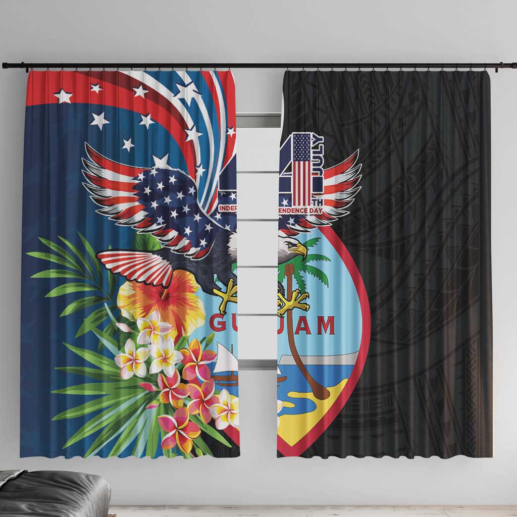 Guam Fourth of July Window Curtain Tropical Flowers