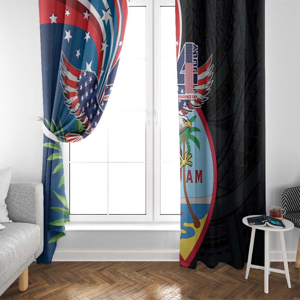 Guam Fourth of July Window Curtain Tropical Flowers