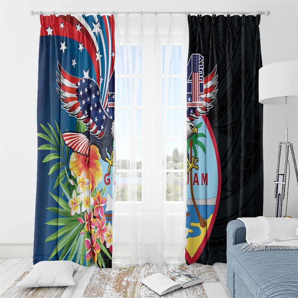 Guam Fourth of July Window Curtain Tropical Flowers