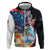 Personalized Guam Fourth of July Zip Hoodie Tropical Flowers
