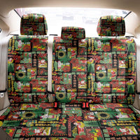Hawaiian Santa Christmas Pattern Back Car Seat Cover Black Version - Polynesian Pride