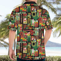 Hawaiian Santa Christmas Pattern Hawaiian Shirt Black Version - Polynesian Pride