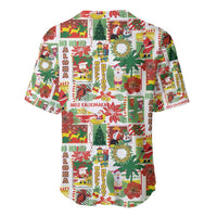 Hawaiian Santa Christmas Pattern Baseball Jersey White Version - Polynesian Pride