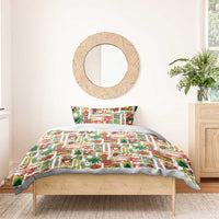 Hawaiian Santa Christmas Pattern Bedding Set White Version - Polynesian Pride