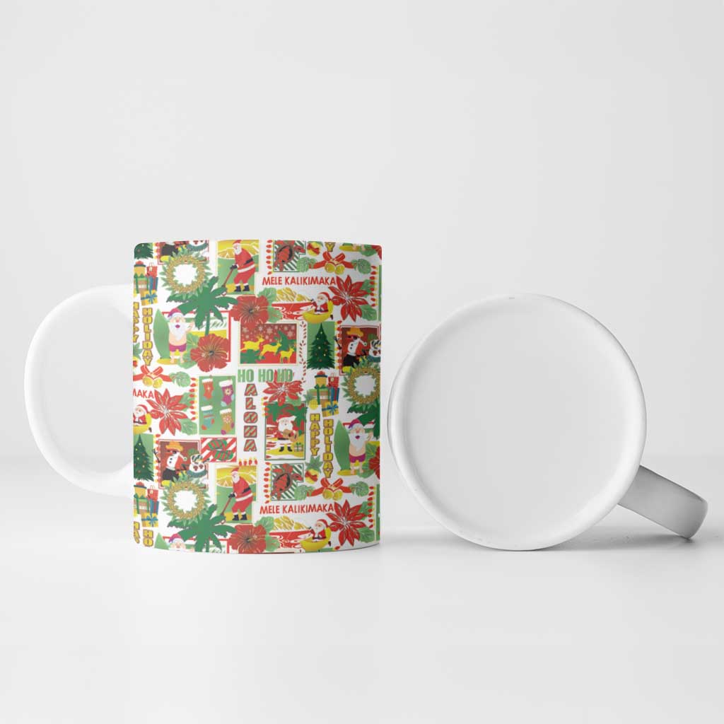 Hawaiian Santa Christmas Pattern Ceramic Mug White Version - Polynesian Pride