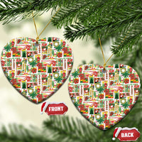 Hawaiian Santa Christmas Pattern Ceramic Ornament White Version - Polynesian Pride