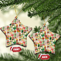 Hawaiian Santa Christmas Pattern Ceramic Ornament White Version - Polynesian Pride