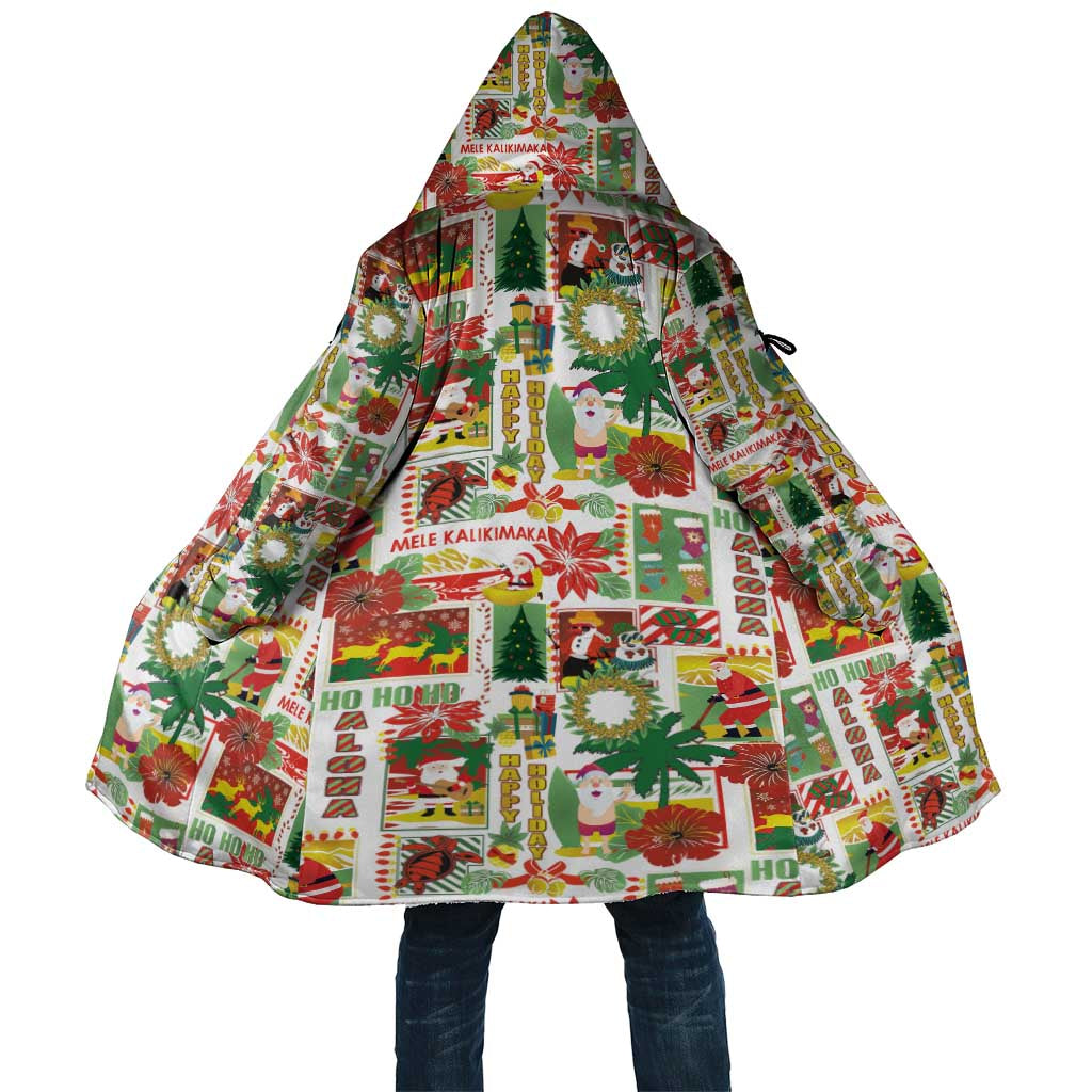 Hawaiian Santa Christmas Pattern Cloak White Version - Polynesian Pride
