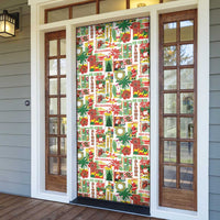 Hawaiian Santa Christmas Pattern Door Cover White Version - Polynesian Pride