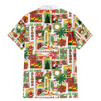 Hawaiian Santa Christmas Pattern Family Matching Mermaid Dress and Hawaiian Shirt White Version - Polynesian Pride