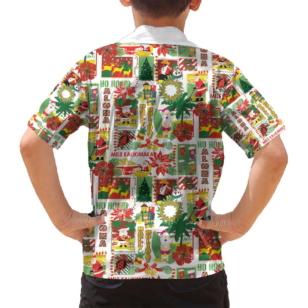 Hawaiian Santa Christmas Pattern Family Matching Puletasi and Hawaiian Shirt White Version - Polynesian Pride