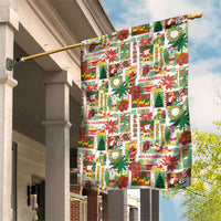 Hawaiian Santa Christmas Pattern Garden Flag White Version - Polynesian Pride