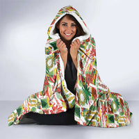 Hawaiian Santa Christmas Pattern Hooded Blanket White Version - Polynesian Pride