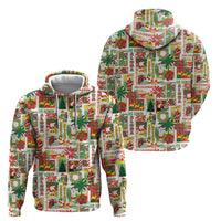 Hawaiian Santa Christmas Pattern Hoodie White Version - Polynesian Pride