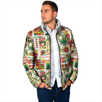 Hawaiian Santa Christmas Pattern Padded Jacket White Version - Polynesian Pride