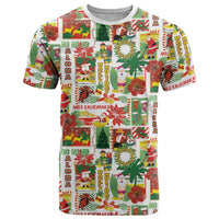 Hawaiian Santa Christmas Pattern T Shirt White Version - Polynesian Pride