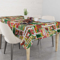 Hawaiian Santa Christmas Pattern Tablecloth White Version - Polynesian Pride