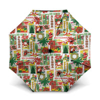 Hawaiian Santa Christmas Pattern Umbrella White Version - Polynesian Pride