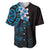New Zealand Tuatara Plumeria Baseball Jersey Maori Blue Koru Tribal Tattoo