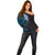 New Zealand Tuatara Plumeria Off Shoulder Sweater Maori Blue Koru Tribal Tattoo
