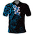 New Zealand Tuatara Plumeria Polo Shirt Maori Blue Koru Tribal Tattoo