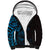 New Zealand Tuatara Plumeria Sherpa Hoodie Maori Blue Koru Tribal Tattoo