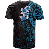 New Zealand Tuatara Plumeria T Shirt Maori Blue Koru Tribal Tattoo