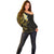 New Zealand Tuatara Plumeria Off Shoulder Sweater Maori Gold Koru Tribal Tattoo