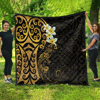 New Zealand Tuatara Plumeria Quilt Maori Gold Koru Tribal Tattoo