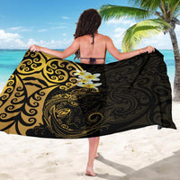New Zealand Tuatara Plumeria Sarong Maori Gold Koru Tribal Tattoo