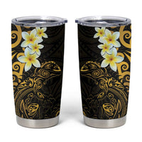 New Zealand Tuatara Plumeria Tumbler Cup Maori Gold Koru Tribal Tattoo