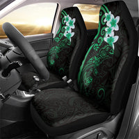 New Zealand Tuatara Plumeria Car Seat Cover Maori Green Koru Tribal Tattoo