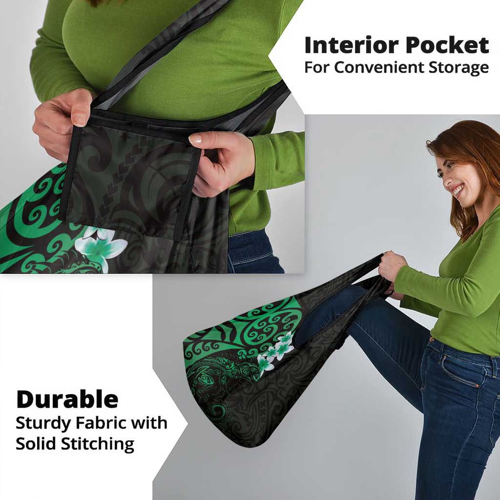 New Zealand Tuatara Plumeria Grocery Bag Maori Green Koru Tribal Tattoo