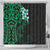 New Zealand Tuatara Plumeria Shower Curtain Maori Green Koru Tribal Tattoo